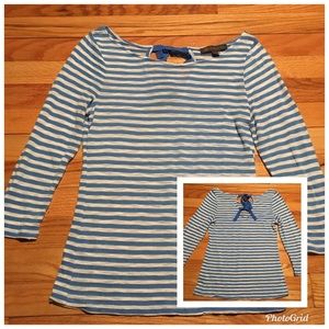 Blue and White Striped Limited Top